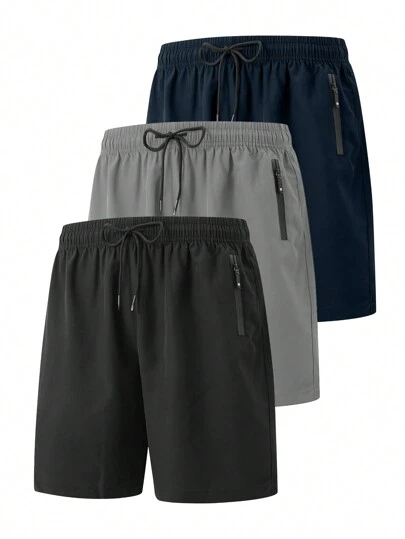 Manfinity Homme 3 件休闲短裤，简约时尚，适合日常穿着