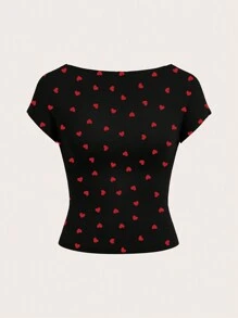 SHEIN ICON Casual Off Shoulder Strakke Korte T-shirt Voor Dames, Geschikt Voor De Zomer