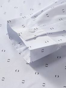 Manfinity Mode Plus Size Men's Solid Color Long Sleeve Casual Shirt, Minimalist Fashion For Everyday Wear - White - View 5