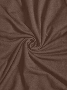 SHEIN LUNE 女士纯色细肩带休闲宽松连体裤 - 咖啡棕 - 查看 3