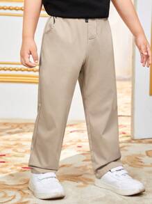 Tween Boys Solid Color Casual Woven Pants