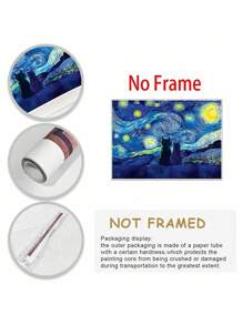 1 pieza Obra de arte de la Noche Estrellada, impresión en lienzo de obra de arte de gatos, póster de decoración de cielo nocturno, pintura de animales, pintura surrealista para decoración de habitación, estilo de Vincent Van Gogh, impresiones artísticas, decoración del hogar, pósteres, regalo ideal, para sala de estar, dormitorio, baño, cafetería