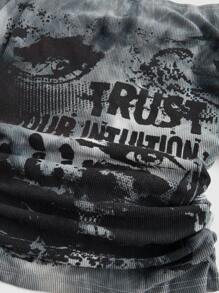 ROMWE Grunge Punk Áo thun in hình mắt nhuộm loang lổ gợi cảm cổ điển Y2K Wild Babe dành cho nữ - màu đen - Xem 3