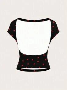 SHEIN ICON Casual Off Shoulder Strakke Korte T-shirt Voor Dames, Geschikt Voor De Zomer