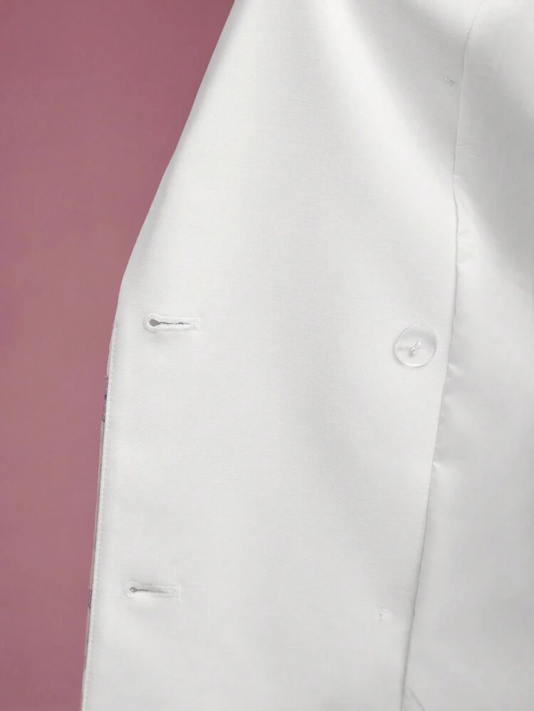 JACQUARD STRUCTURED DOUBLE BREASTED BLAZER,SPRING/SUMMER