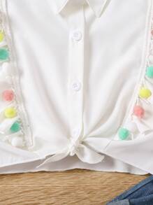 Chemise décontractée simple sans manche pour jeunes filles