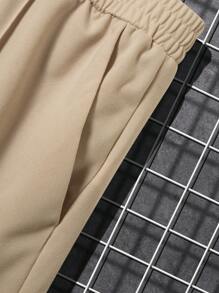 Manfinity Homme 大码男士纯色 Polo 衫和短裤套装，简约设计，舒适穿搭