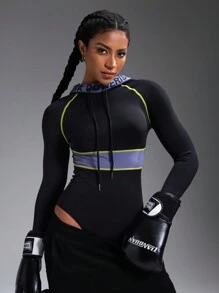 Powerista Fashionable Sport Long Sleeve Jumpsuit, For Boxing,Daily Fitness & Casual Everyday Wear - Black - View 6