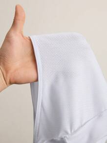 CourtClass 女士白色网眼交叉侧背心健身背心 - 白色 - 查看 7