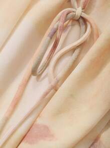 DAZY 女士全身印花吊带连衣裙，度假沙滩连衣裙，春夏邮轮旅行装，复活节女士服装 - 黃色 - 查看 3