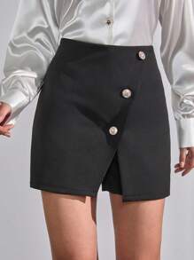 RueChic Damesrok met knopen en details van massief goud