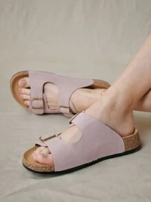 Solecia 女士圆头厚底休闲舒适系带一脚蹬穆勒鞋