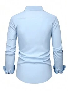 Manfinity Bizformal 男士纯色前扣长袖休闲衬衫