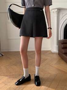 DAZY Women's Solid-Color Figure-Hugging Pleated Elegant Summer Mini Skirt - Grey - View 4