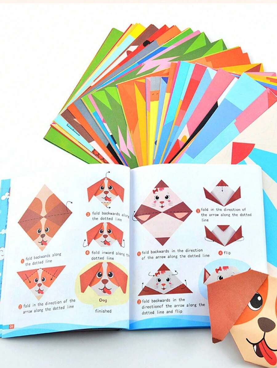 SHEIN 1box/Set 96/108/152pcs Paper Folding Books For Art & Craft Activities, Including Paper Cutting, Origami, Paper Toys,Origami, Crafts,Origami Paper