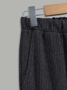 EURMUSE Men Special Fabric With Embriodery Button Front Basic Regular Shirt & Pants Set - Dark Grey - View 5