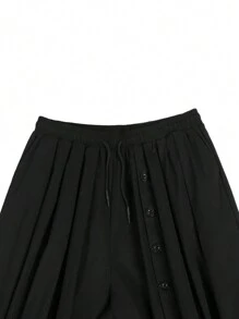 Manfinity EMRG Nuovi pantaloni casual da uomo a gamba ampia, larghi e morbidi, a lanterna, con design unico, pantaloni larghi neri, autunnali