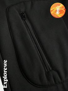 SHEIN 青少年女孩休闲纯色抽绳腰长裤，户外，秋冬 - 黑色 - 查看 6