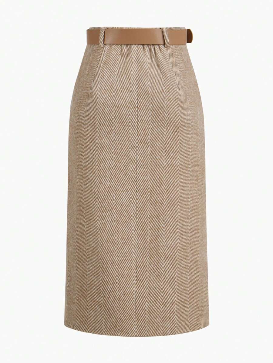 MOTF PREMIUM 女士人字纹羊毛裙