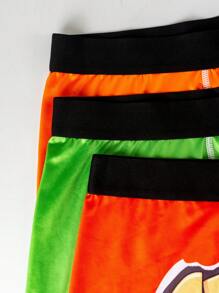 Men's Digital Print Patchwork Simple Boxer Brief, Casual Daily Wear