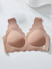 女童纯色贝壳边休闲修身内裤 - 咖啡棕 - 查看 4