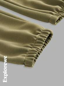 SHEIN Bộ 2 chiếc/Bộ áo nỉ trùm đầu dài tay in chữ "Teen Boy" và quần dài chạy bộ cho bé trai tuổi teen - Màu Tím - Xem 12