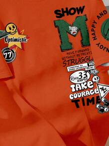 SHEIN Leap Crew Áo thun cổ tròn tay ngắn đơn giản cho bé trai tuổi teen, phù hợp cho mùa hè - trắng - Xem 3