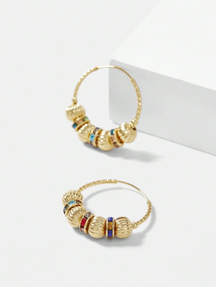 MOTF PREMIUM BÔNG TAI VÒNG KIM CƯƠNG VI KIM CƯƠNG MÀU VÀNG THỜI TRANG - Vàng - Xem 1