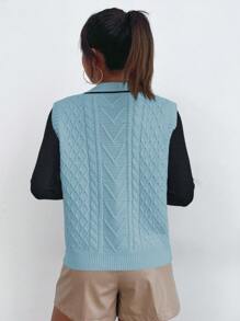 Roamenne Roamenne Women's Solid Color V-Neck Sleeveless Simple Casual Knit Top - Multicolor - View 2