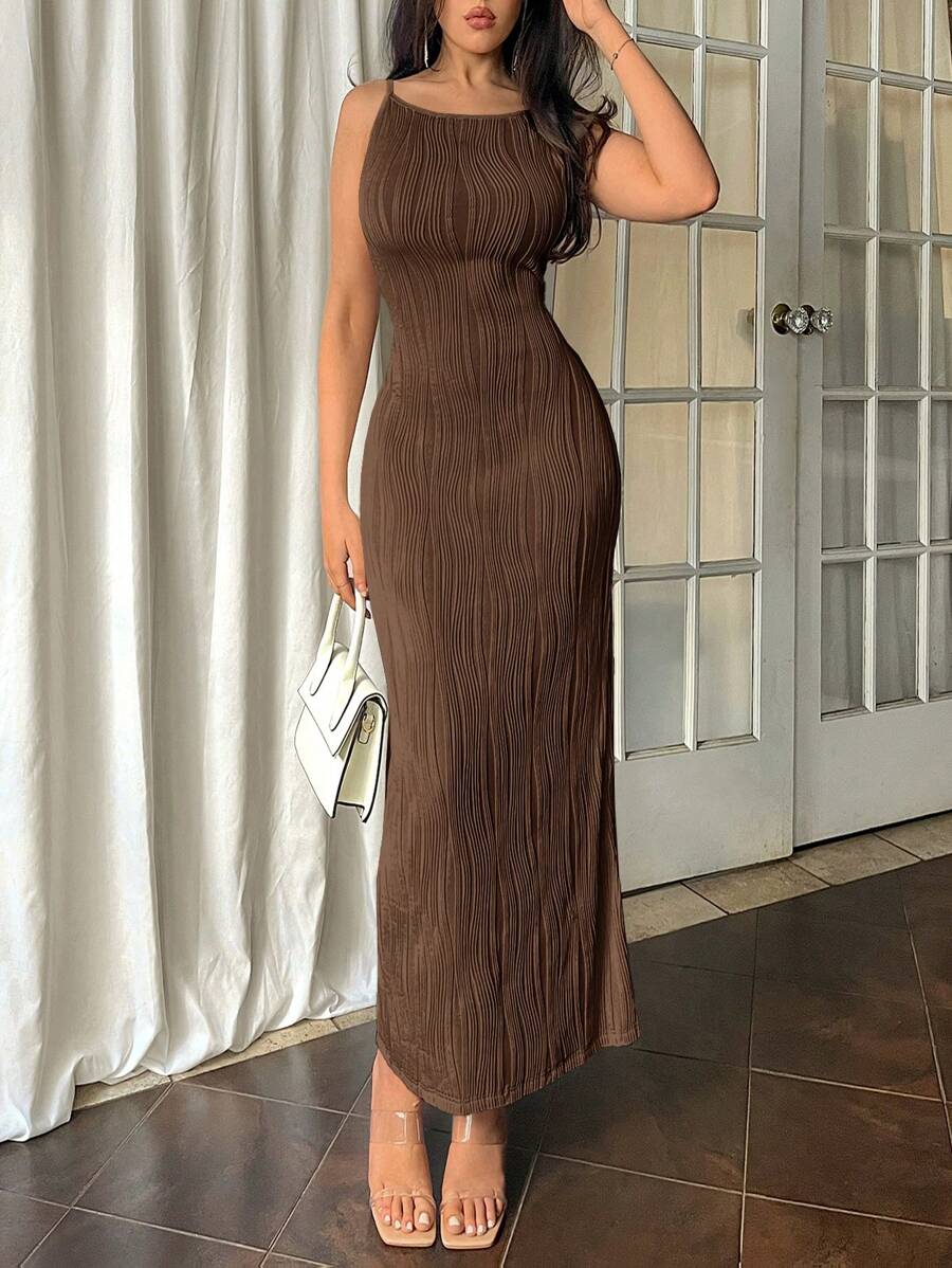 Firerie Váy không tay hở lưng màu mơ cho nữ