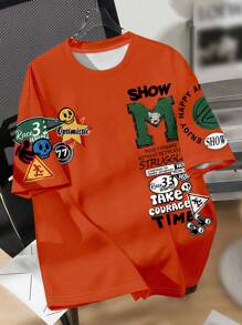 SHEIN Leap Crew Áo thun cổ tròn tay ngắn đơn giản cho bé trai tuổi teen, phù hợp cho mùa hè - trắng - Xem 1