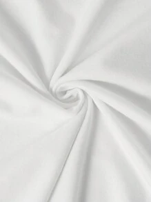 Manfinity Homme Plus Size Men's Simple Letter Graphic Solid Color Casual Tee, Everyday Wear - White - View 5