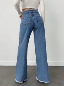 EURMUSE 100%Cotton Rigid, Belt Detailed Wideleg Fit