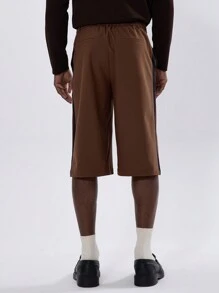 Musero Shorts confeccionados tejidos - Marrón Chocolate - Ver 4
