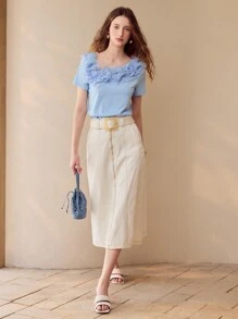 MOTF PREMIUM STEREO FLORAL SHORT SLEEVE T-SHIRT - Blue - View 1