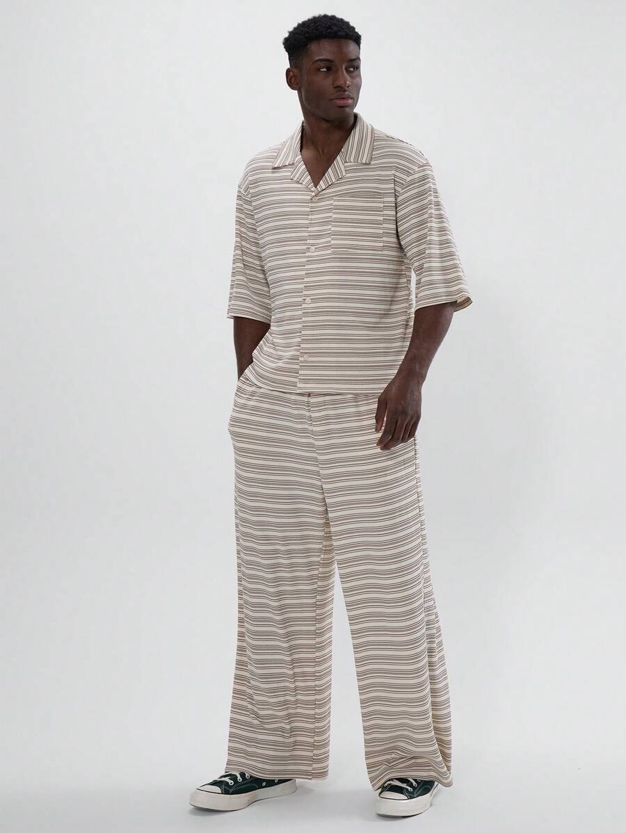 Musero Men Wide Leg Lightweight Contrast Striped Sweatpants Lounge Style Winter Comfort - Multicolor - View 1