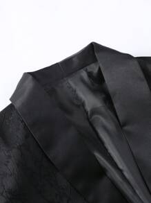 Manfinity Mode 大码男式 2 件套纯色翻领长袖西装外套和裤子