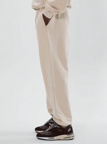 Musero Cuffed Baggy Jersey Jogger Sweatpants Tracksuit Bottoms Only Winter Wardrobe Streetstyle - Apricot - View 3