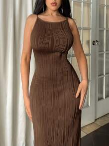 Firerie Váy không tay hở lưng màu mơ cho nữ - Cà phê - Xem 4