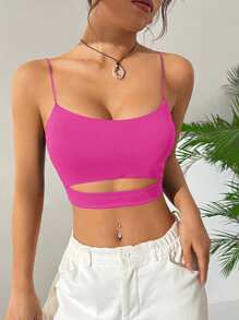 Muchica 女士纯色休闲粉色背心，简约时尚，适合日常穿着 - 粉色 - 查看 6