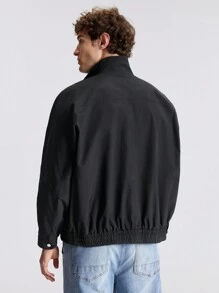 Maija Men's Black Solid Color Zipper Front Long Sleeve Jacket Casual Spring Jacket , New Styles For Spring And Summer 2025, Travel, Holiday And Commuting, Fall/Winter - Black - View 5