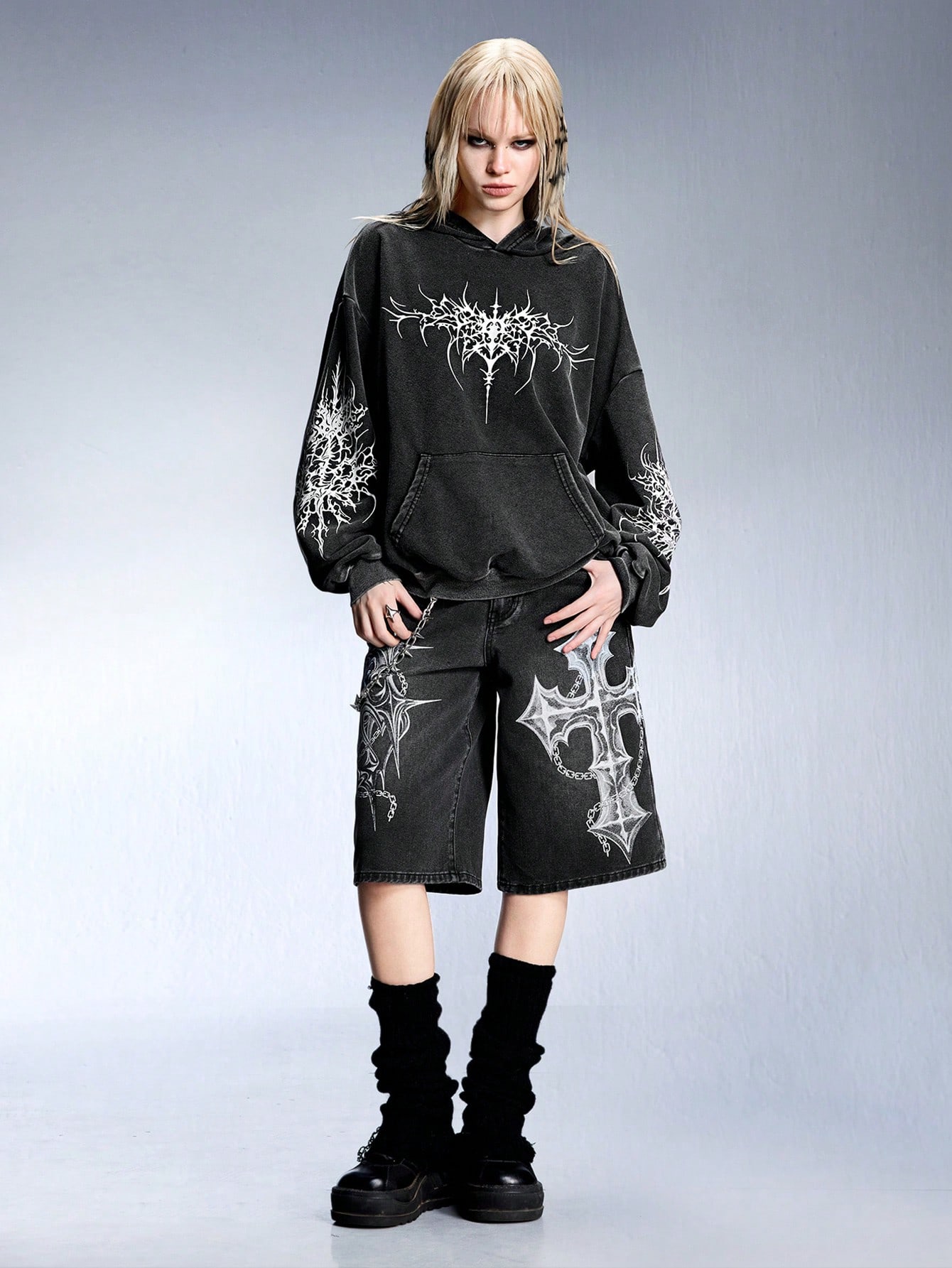 Our Grunge Punk Y3k Street Cybersigilism Print Drawstring