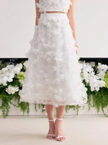 MOTF Soiréza VÁY DÂY APPLIQUE - trắng - Xem 6