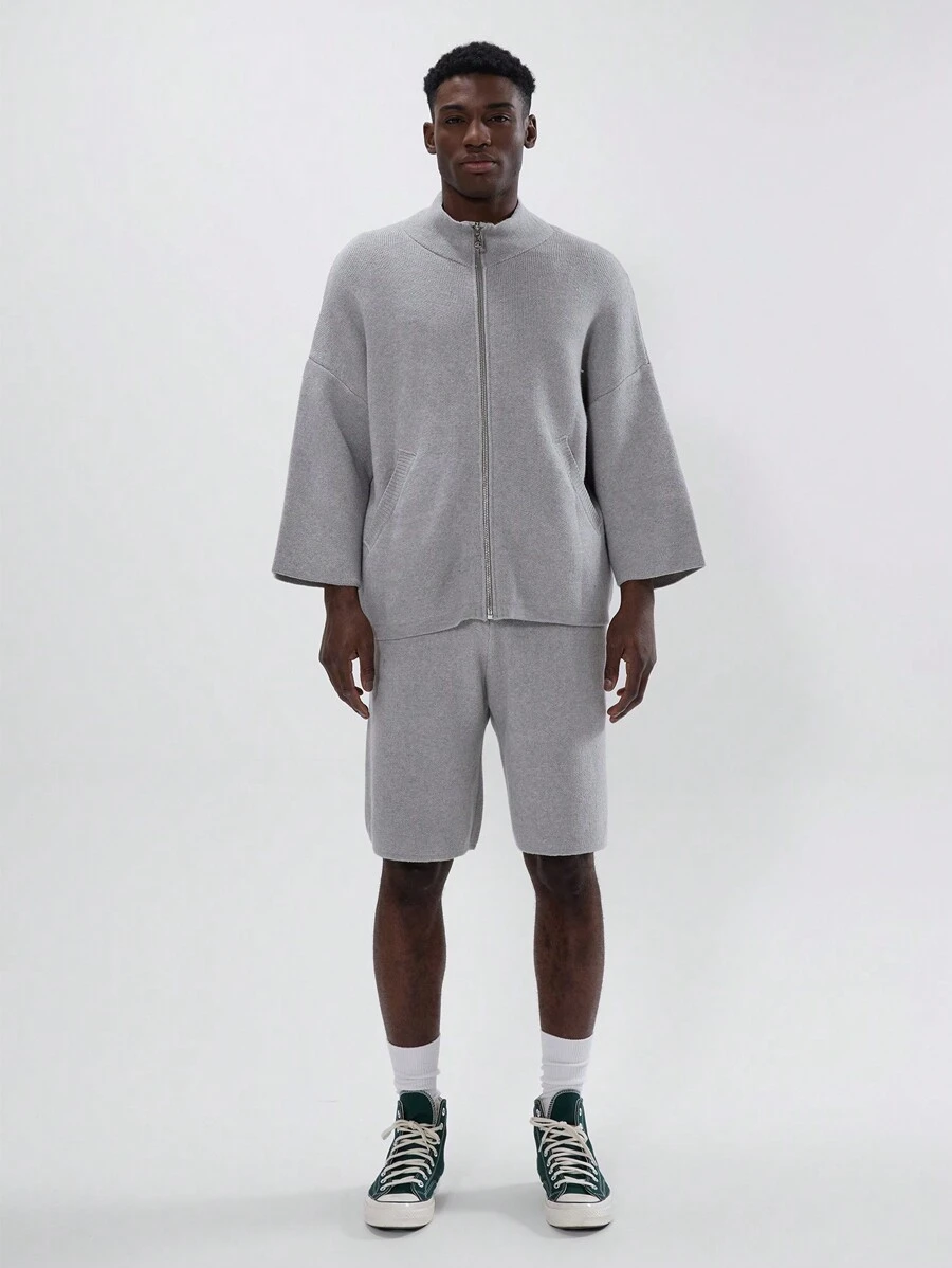 Musero Men Basics Style Plain Jersey Track Shorts Only Spring Summer - Grey - View 1