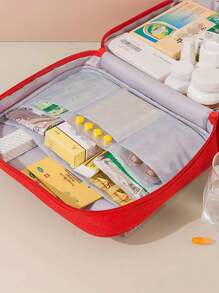 1 个便携式医疗包，带多个隔层，适合旅行、健康和紧急使用，适用于户外露营徒步旅行旅行紧急情况，多功能急救药品收纳袋，适用于口红、刷子、护肤品、手机、硬币、小物品，适用于家庭、礼物、度假和节日万圣节圣诞节多功能用途，波西米亚风