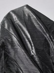 Chiquease Falda plisada minimalista con botón con carácter japonés, para uso casual diario