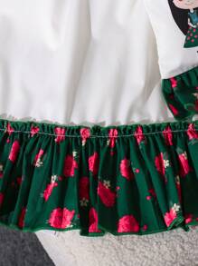 SHEIN Young Girl's White Summer Fairy Family Matching Fashionable Dress - Green - View 7