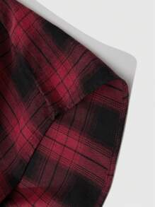 Manfinity Homme Plus Size Men Front Button Long Sleeve Plaid Simple Casual Shirt, Fall - Multicolor - View 6