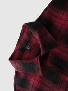 Manfinity Homme Plus Size Men Front Button Long Sleeve Plaid Simple Casual Shirt, Fall - Multicolor - View 7