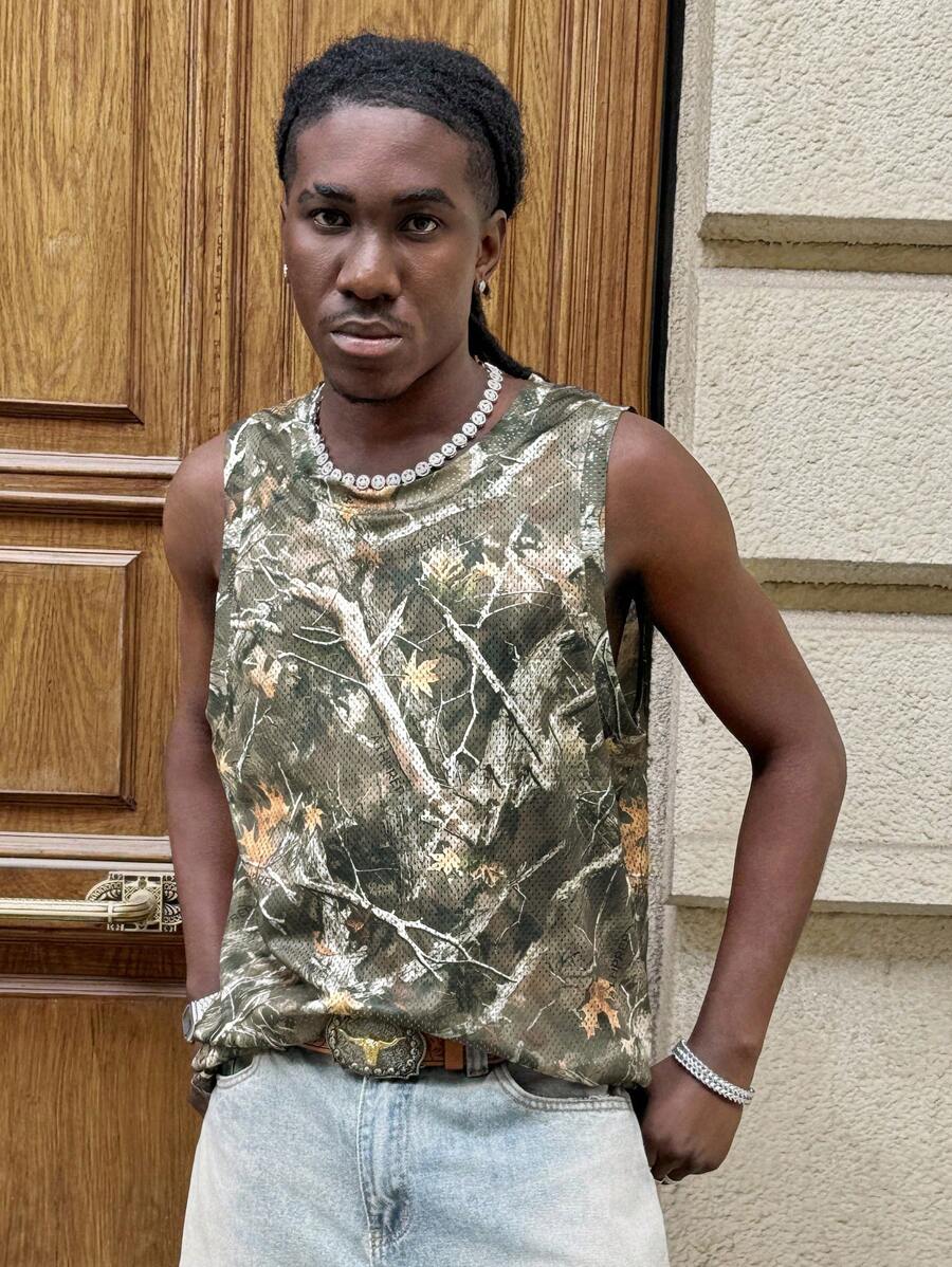 Manfinity NXTstreet Men's Loose Fit Digital Print Knitted Sweater Top - Multicolor - View 1